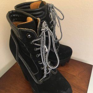 Extra Tall Black Suede Boots (Size 8.5)
